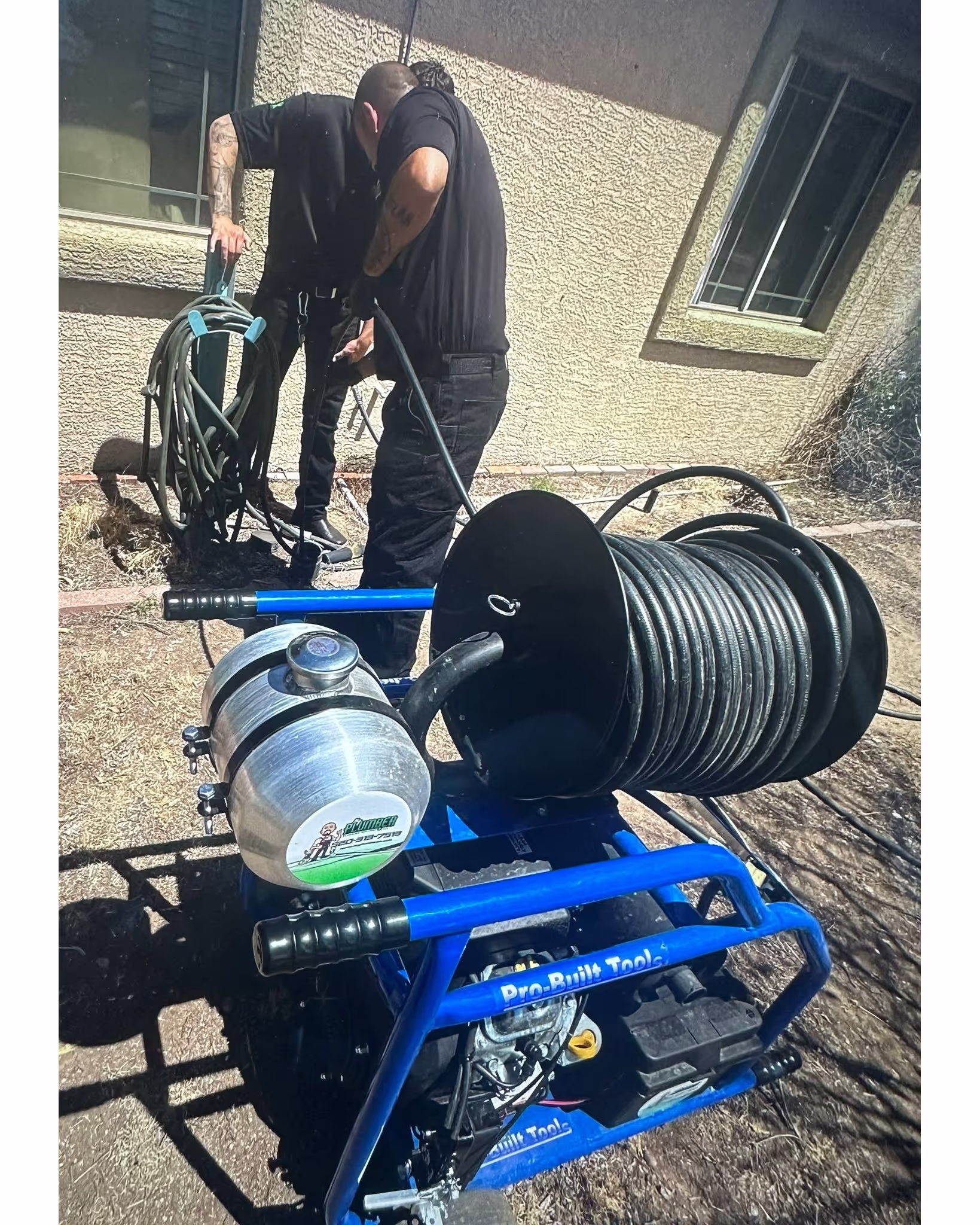 Hydro jetting equipment used on Tucson sewer line